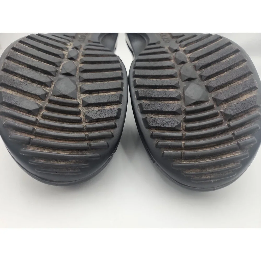 Ecco Fusion II Slip-On Loafers Black Leather Mens  Sz 44